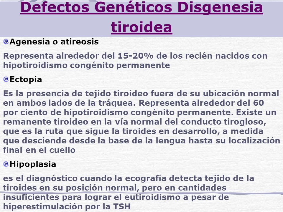 disgenesia tiroidea